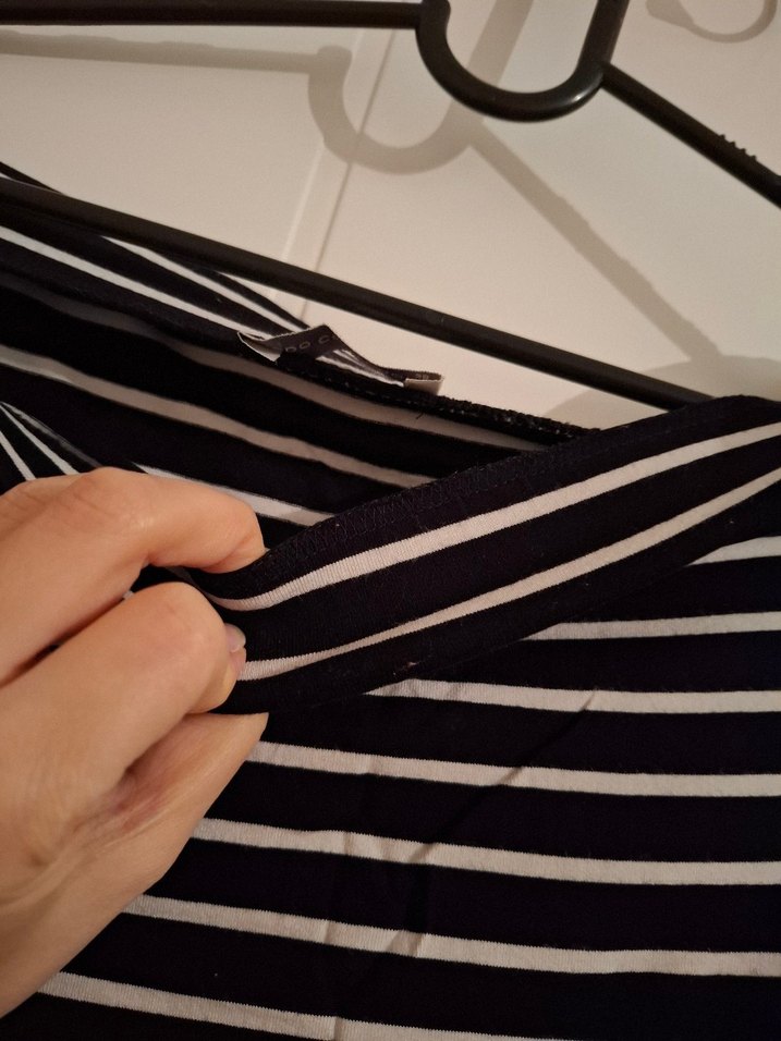 Siyah Beyaz Çizgili Piliseli Uzun Etek - Görsel 4