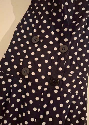 Puantiye Desenli Siyah Kadın Tulum - Görsel 7