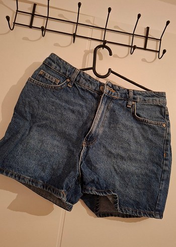 Düz sade kot şort. - Görsel 2