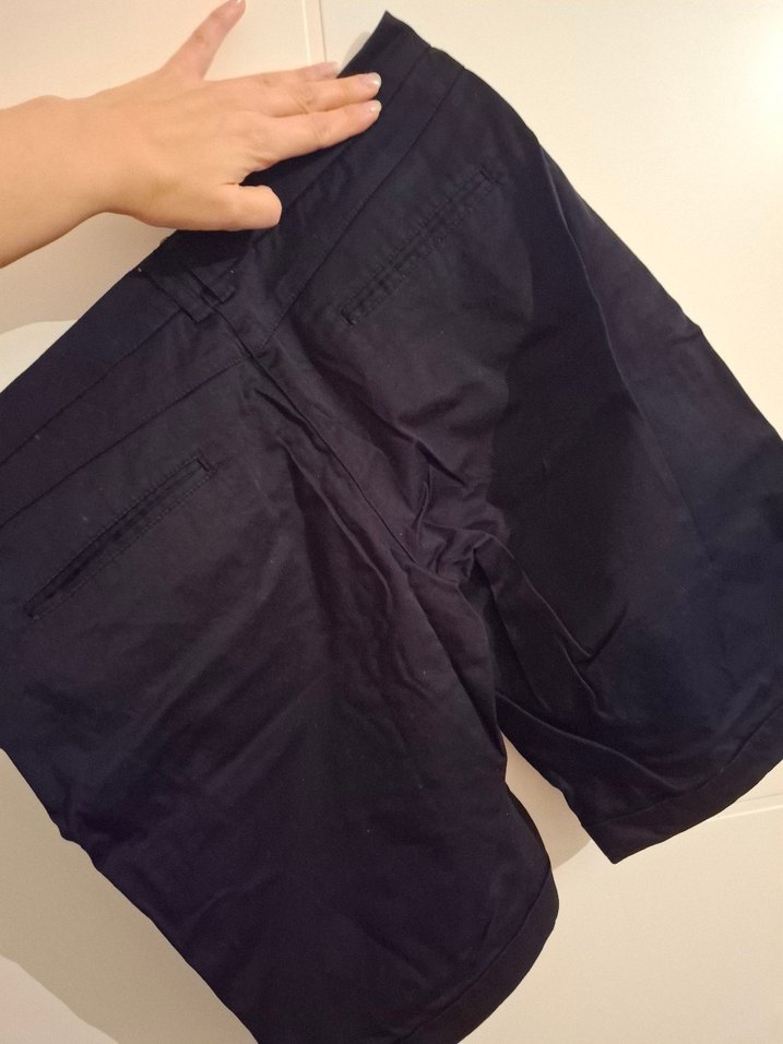 Siyah klasik kumaş Şort. - Görsel 3