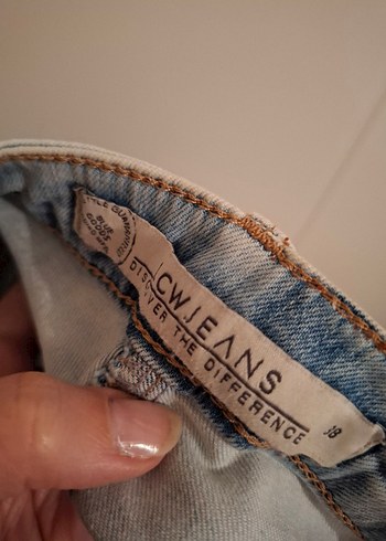 Gri Midi Denim Etek - Görsel 5