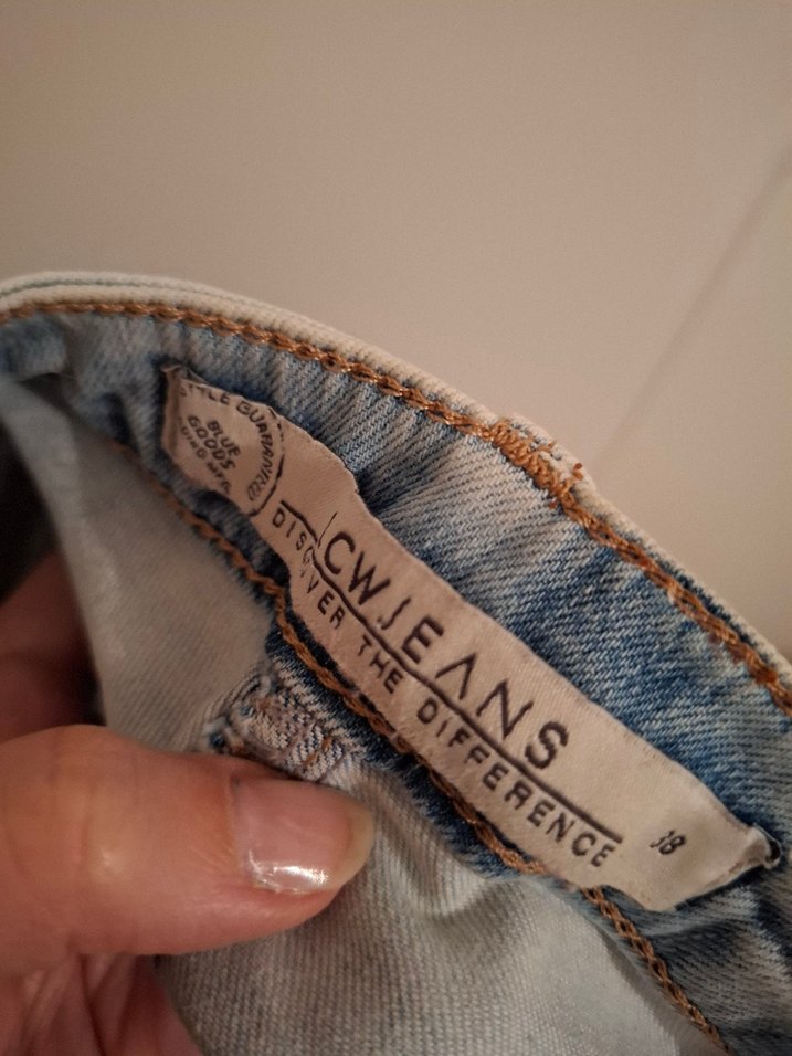 Gri Midi Denim Etek - Görsel 5