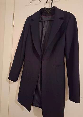 Siyah klasik uzun dar kesin Blazer - Görsel 5