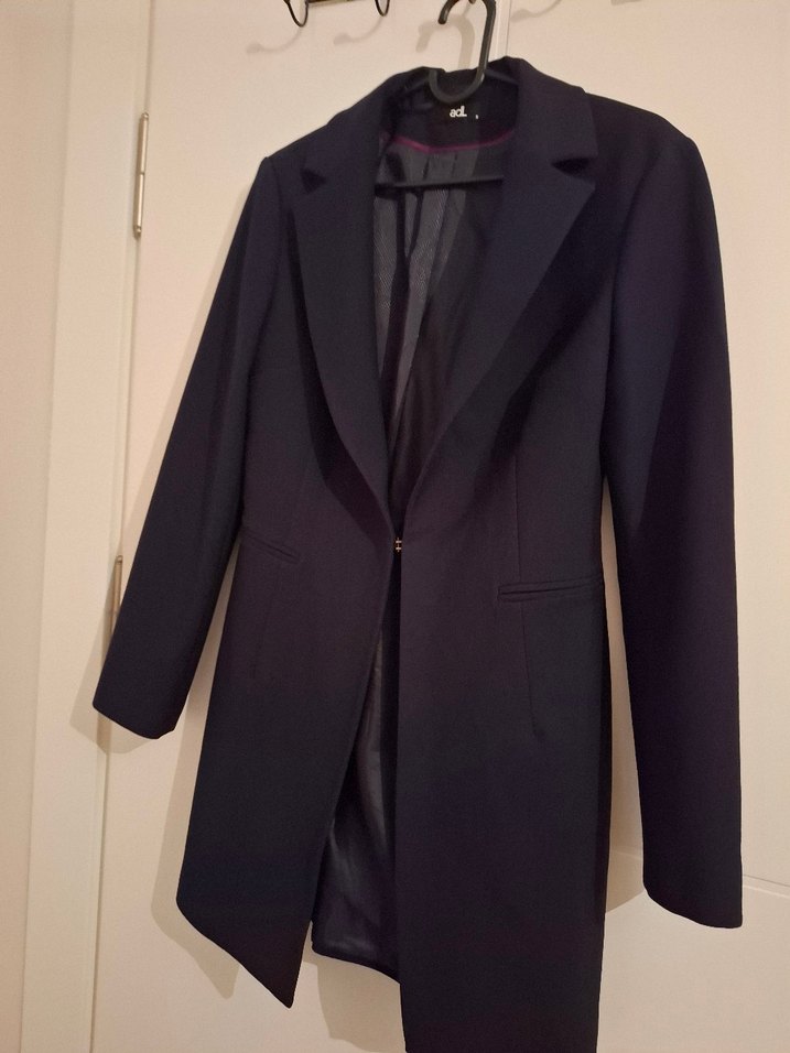 Siyah klasik uzun dar kesin Blazer - Görsel 5