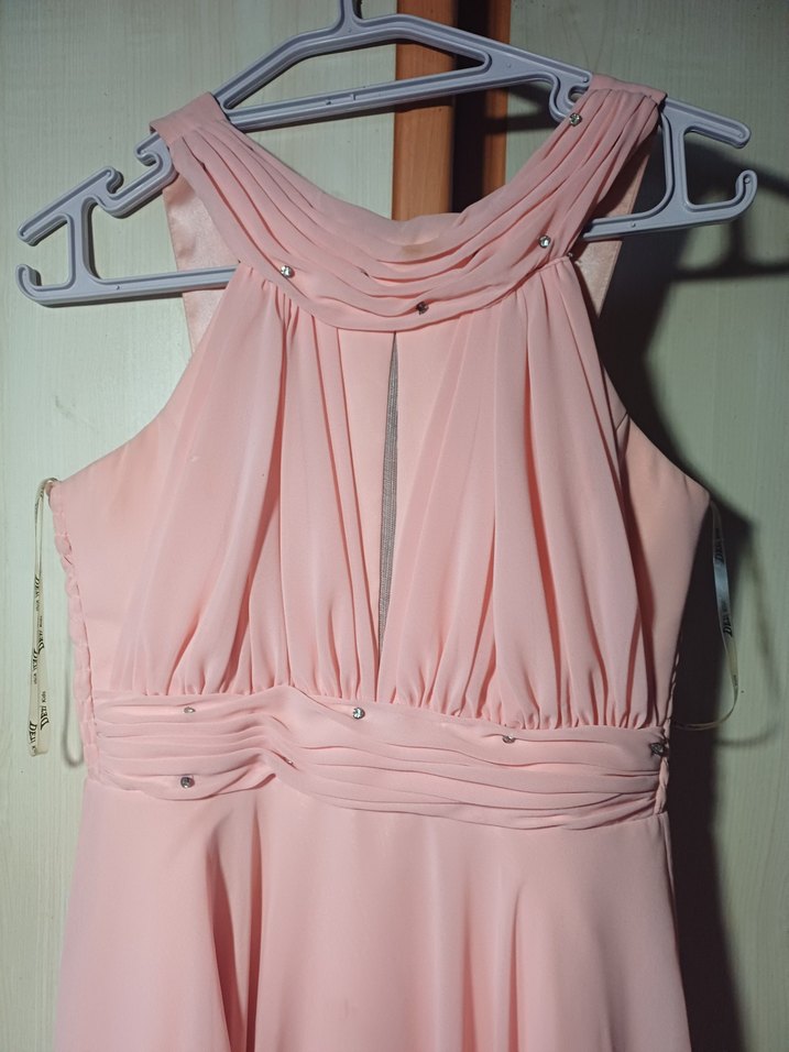 Pembe Drapeli Uzun Abiye Elbise - Görsel 2