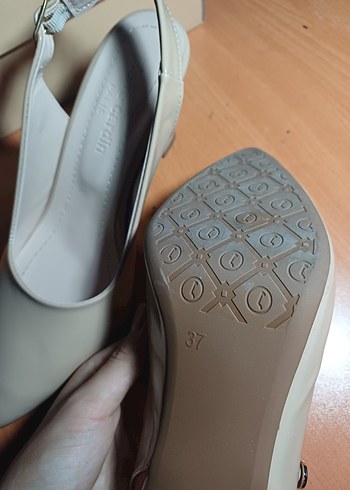 Bej Stiletto Kadın Ayakkabı - Görsel 6