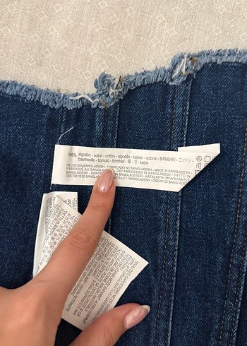 Kadın Lacivert Kemerli Denim Bustiyer - Görsel 5