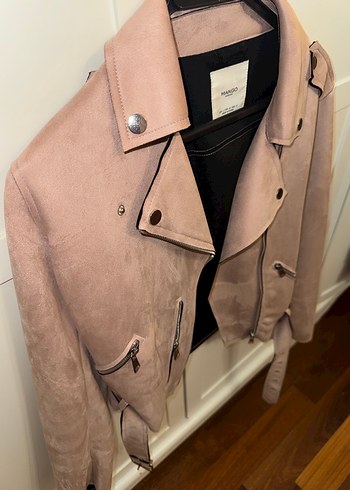 Bej Süet Mini Kadın Deri Ceket - Görsel 4