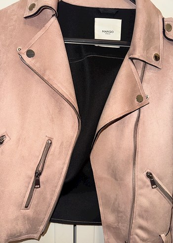 Bej Süet Mini Kadın Deri Ceket - Görsel 2