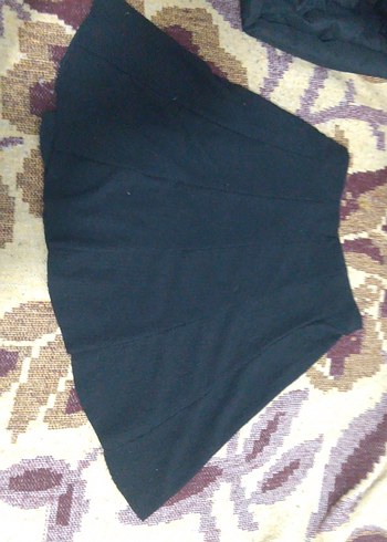 Önü Pilili Siyah Midi Hamile Etek - Görsel 2