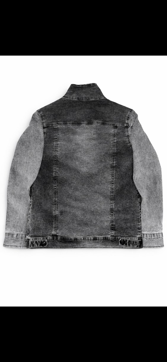 Gri Düğmeli Kadın Denim Ceket - Görsel 2