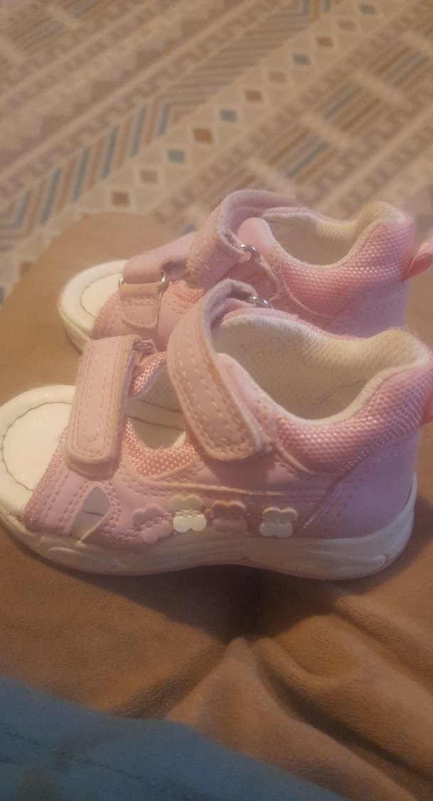 Kız Çocuk Pembe Cırtlı Sandalet - Görsel 5