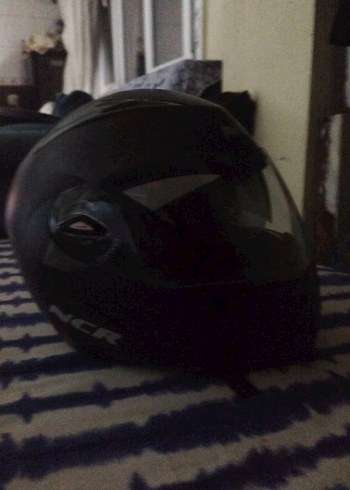 Kilitli Siyah Biker Motosiklet Kaskı - Görsel 3