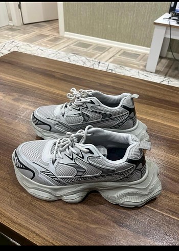 Gri Platform Topuklu Erkek spor ayakkabı - Görsel 2