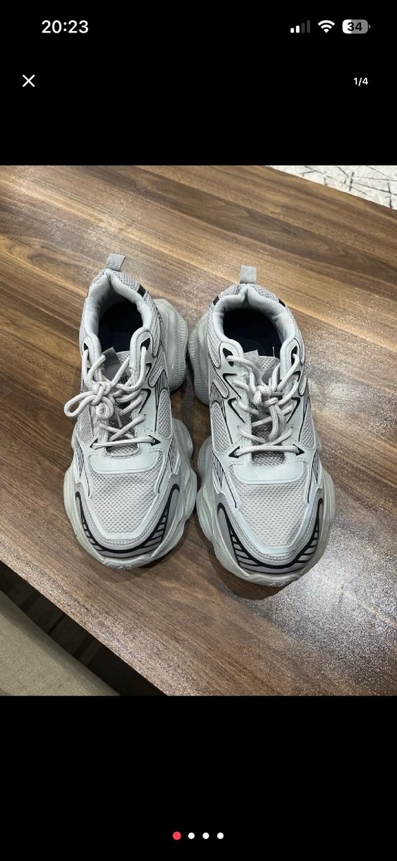 Gri Platform Topuklu Erkek spor ayakkabı - Görsel 3