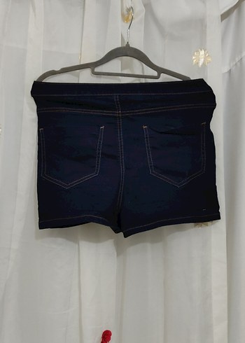 Kadın Koyu Lacivert Mini Kot Şort - Görsel 2