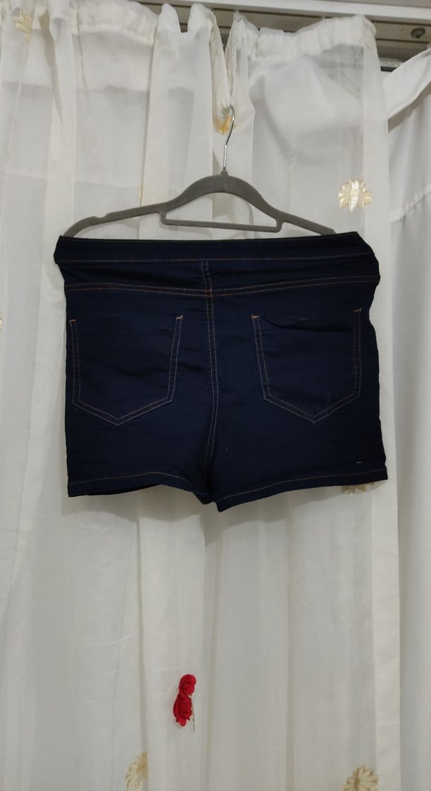 Kadın Koyu Lacivert Mini Kot Şort - Görsel 2