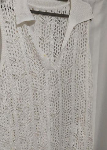 Beyaz V Yaka Bohem Örgü paleyo - Görsel 3