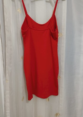 Kırmızı Drapeli Mini Elbise - Görsel 2