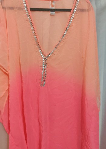 Pembe V Yaka Salaş Uzun Tunik - Görsel 3