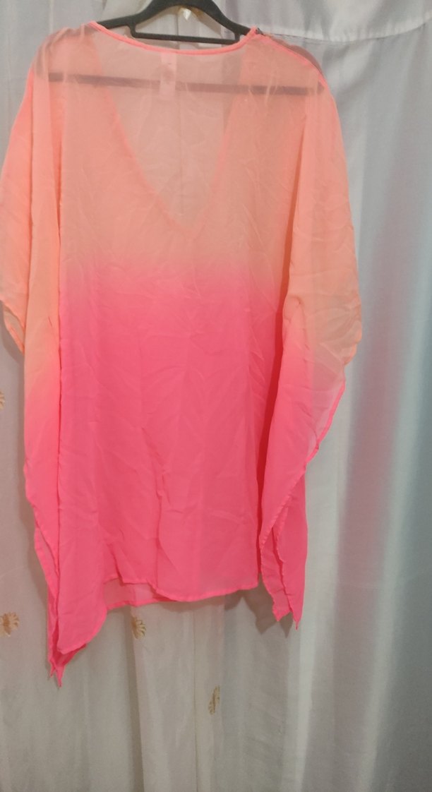 Pembe V Yaka Salaş Uzun Tunik - Görsel 2