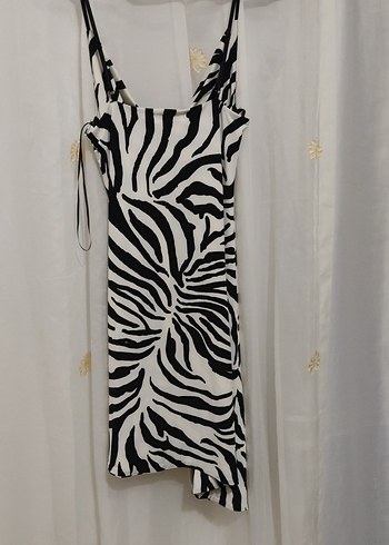 Zebra Desenli Mini Askılı Elbise - Görsel 2