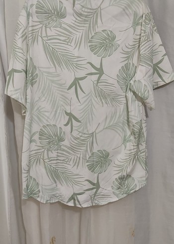 Pastel Yeşil Desenli Kısa Kollu Gömlek - Görsel 2