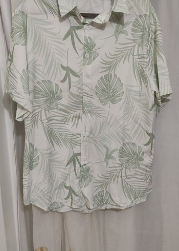 Pastel Yeşil Desenli Kısa Kollu Gömlek - Görsel 4