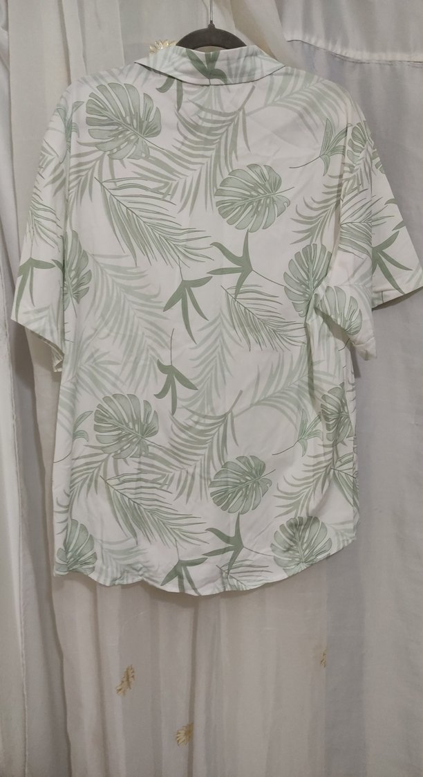 Pastel Yeşil Desenli Kısa Kollu Gömlek - Görsel 2