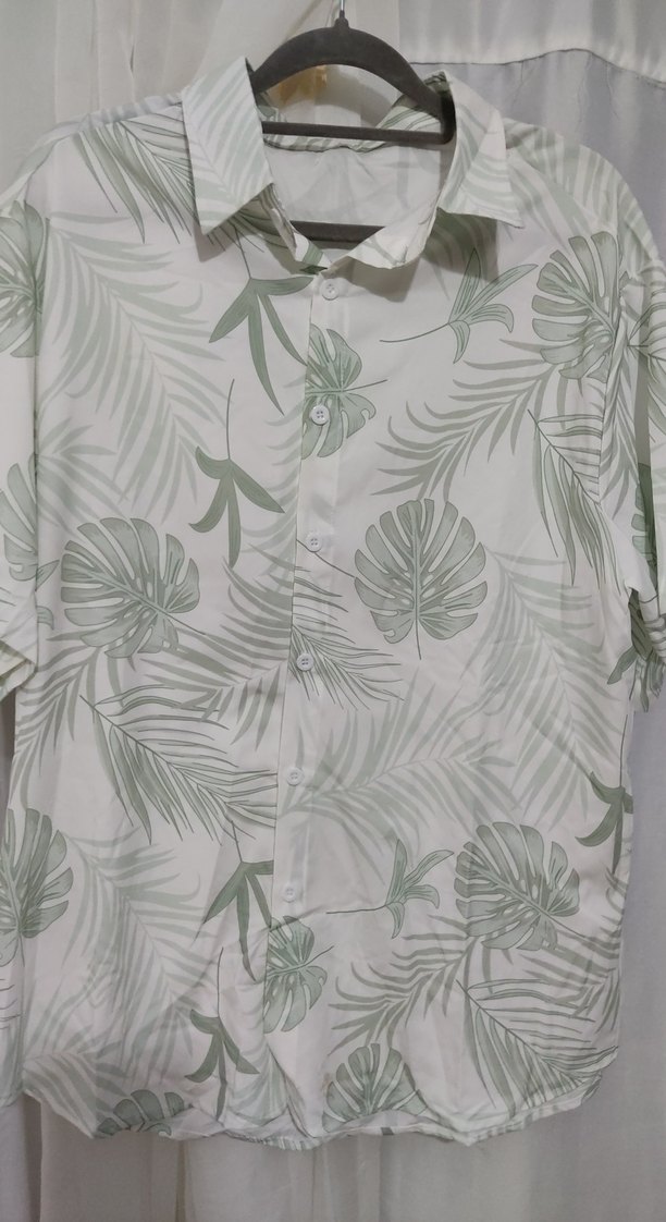 Pastel Yeşil Desenli Kısa Kollu Gömlek - Görsel 3