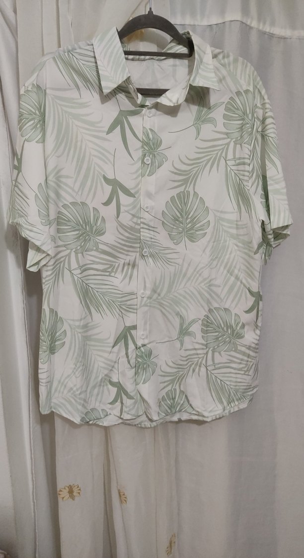 Pastel Yeşil Desenli Kısa Kollu Gömlek - Görsel 4