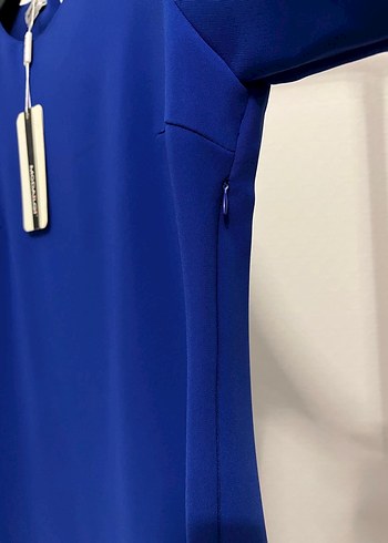 Modailgi Saks Mavi Volanlı Elbise - Görsel 4