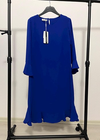 Modailgi Saks Mavi Volanlı Elbise - Görsel 2