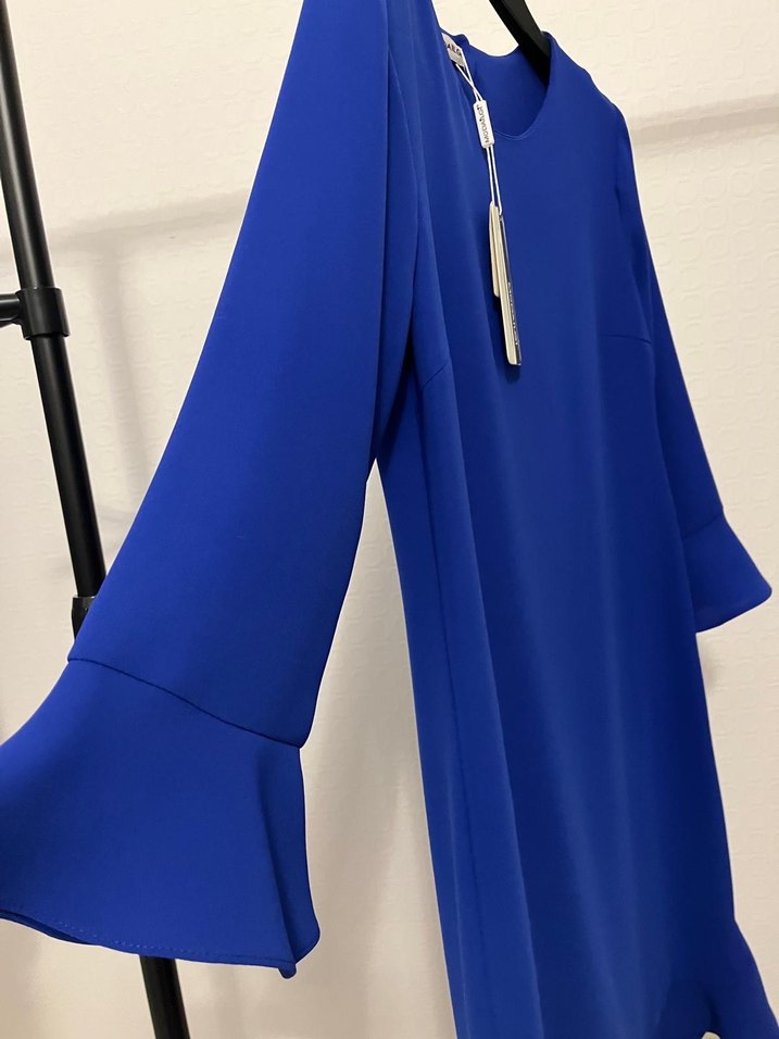 Modailgi Saks Mavi Volanlı Elbise - Görsel 3