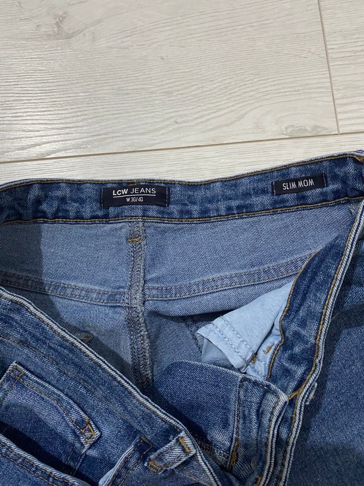 Düğmeli Regular Fit Kadın Mavi Jean - Görsel 4