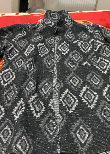 Düğmeli Desenli Gri Erkek Polar Sweatshirt - Görsel 2