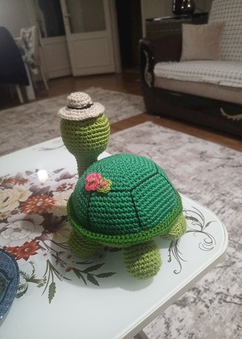 Renkli Yeşil Örgü Kaplumbağa Oyuncak - Görsel 3