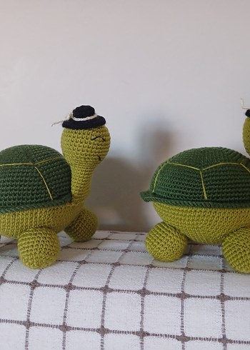 Yeşil Örgü Kaplumbağa Peluş Oyuncak - Görsel 2