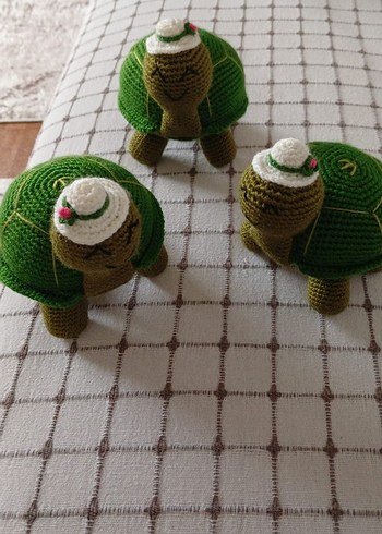 Yeşil Örgü Kaplumbağa Peluş Oyuncak - Görsel 4
