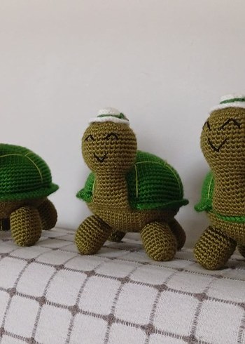 Yeşil Örgü Kaplumbağa Peluş Oyuncak - Görsel 3