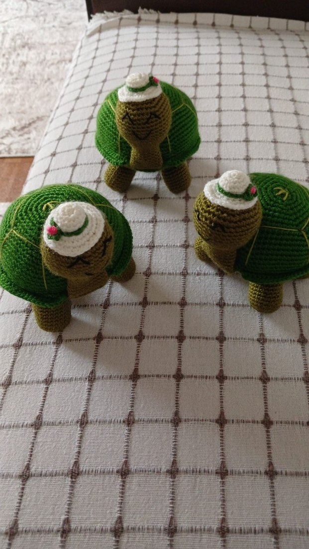 Yeşil Örgü Kaplumbağa Peluş Oyuncak - Görsel 4