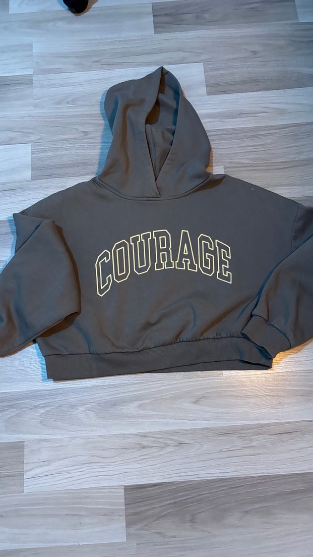 Gri Kapüşonlu Kadın Sweatshirt - Görsel 2