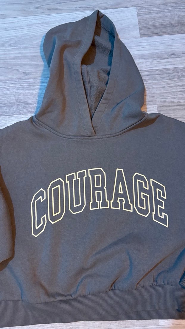 Gri Kapüşonlu Kadın Sweatshirt - Görsel 3