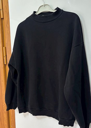 Siyah Oversize Kadın Sweatshirt - Görsel 3