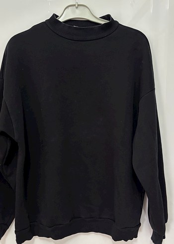 Siyah Oversize Kadın Sweatshirt - Görsel 2