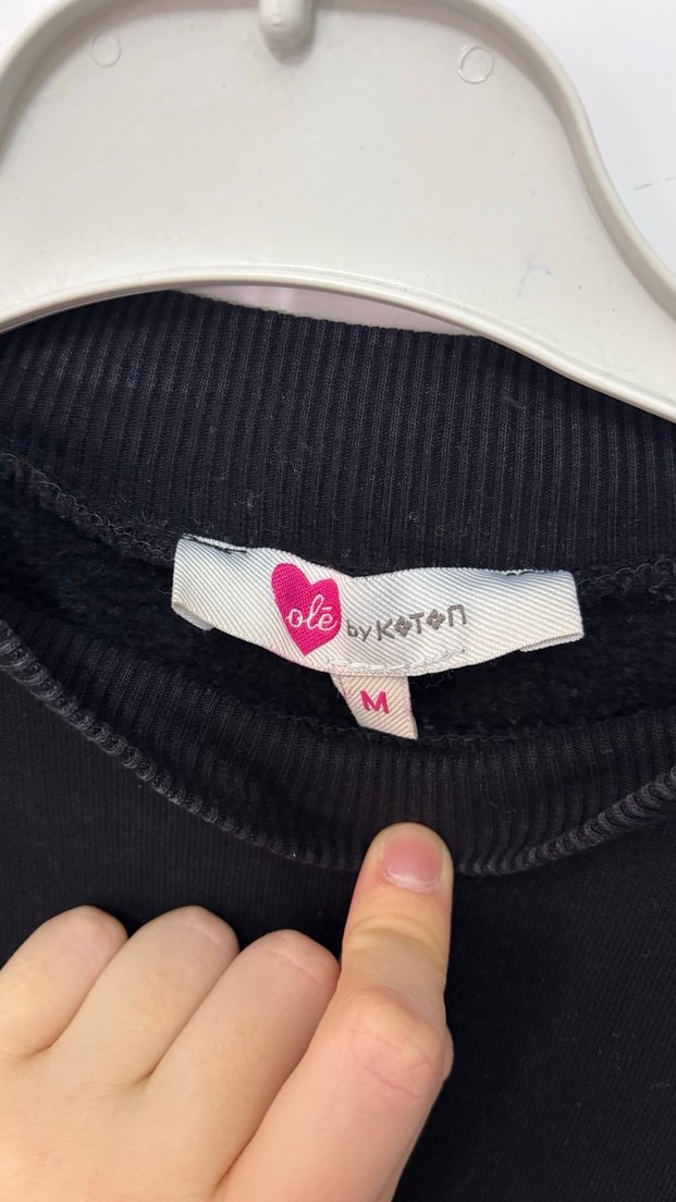 Siyah Oversize Kadın Sweatshirt - Görsel 4