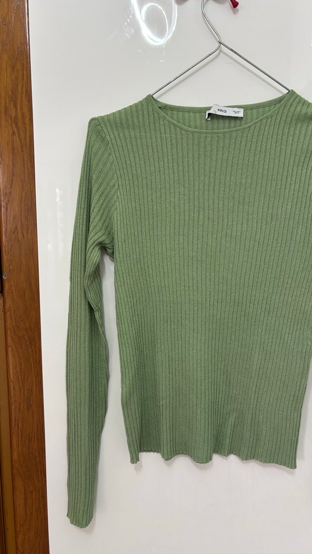 Yeşil Triko Kadın Uzun Kollu Kazak - Görsel 2