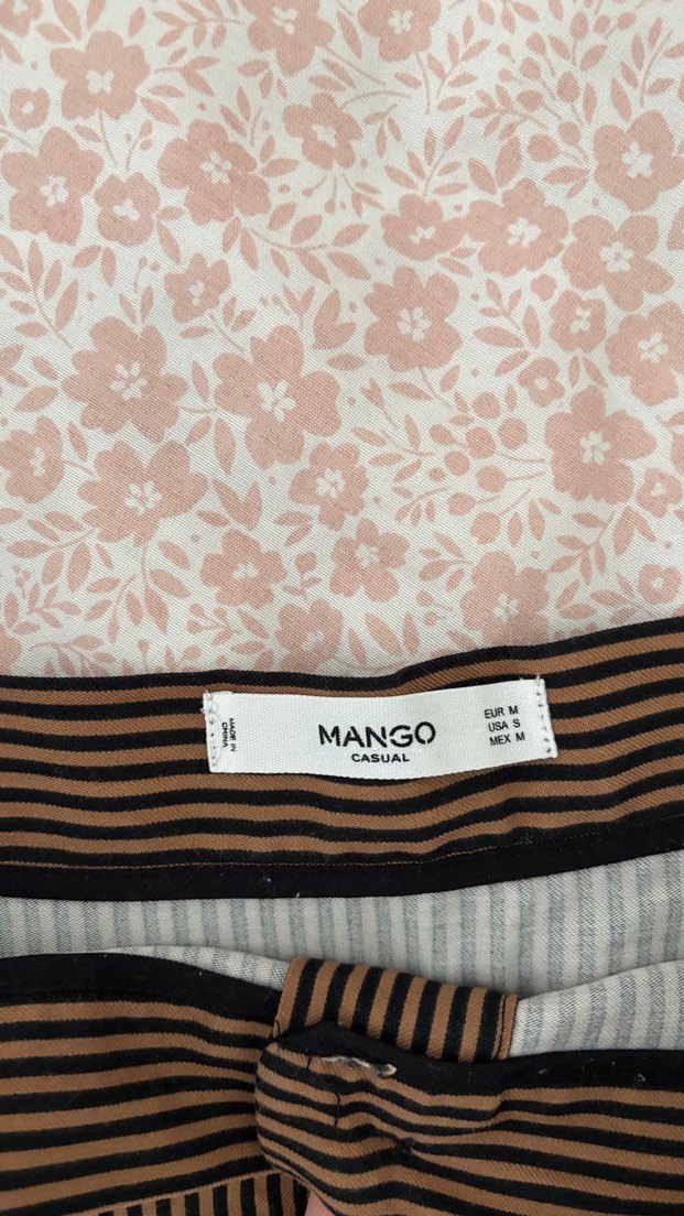 Düğmeli Çizgili Midi Etek - Görsel 4