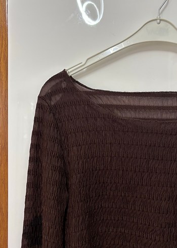 Kadın Kahverengi Triko Uzun Kollu Bluz - Görsel 3