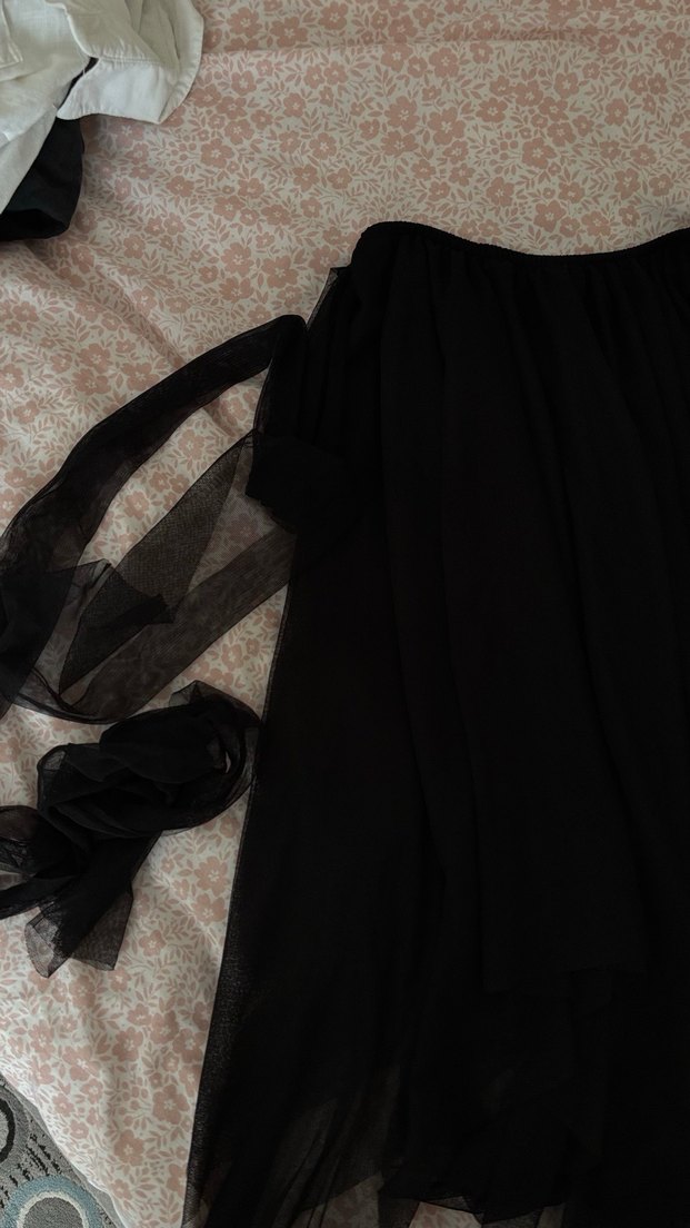 Siyah, drapeli, uzun goth etek - Görsel 2